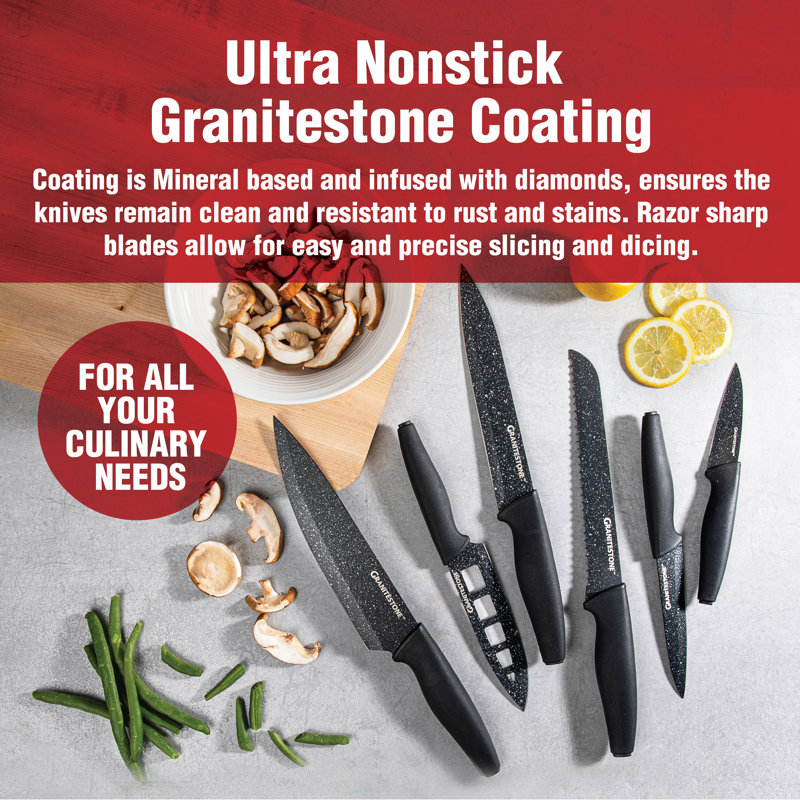 Granitestone Nutriblade 6 PC Knife Set, Professional Kitchen Chef’s